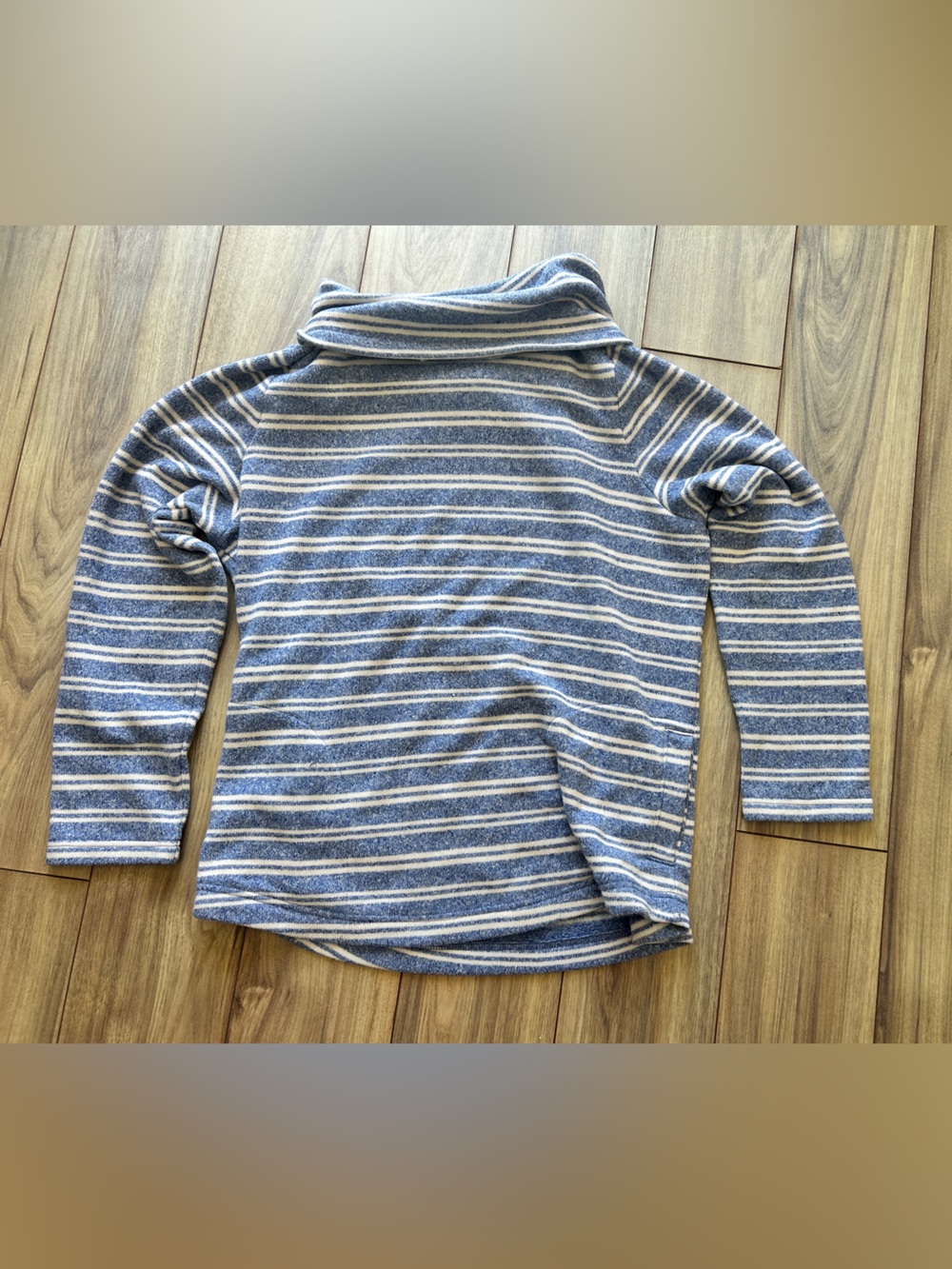 L.L. Bean Blue and White Striped Turtleneck Sweatshirt